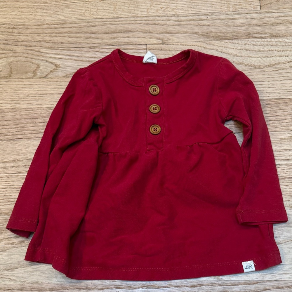 Red Long Sleeve Girls Top - Cotton Little Road Co